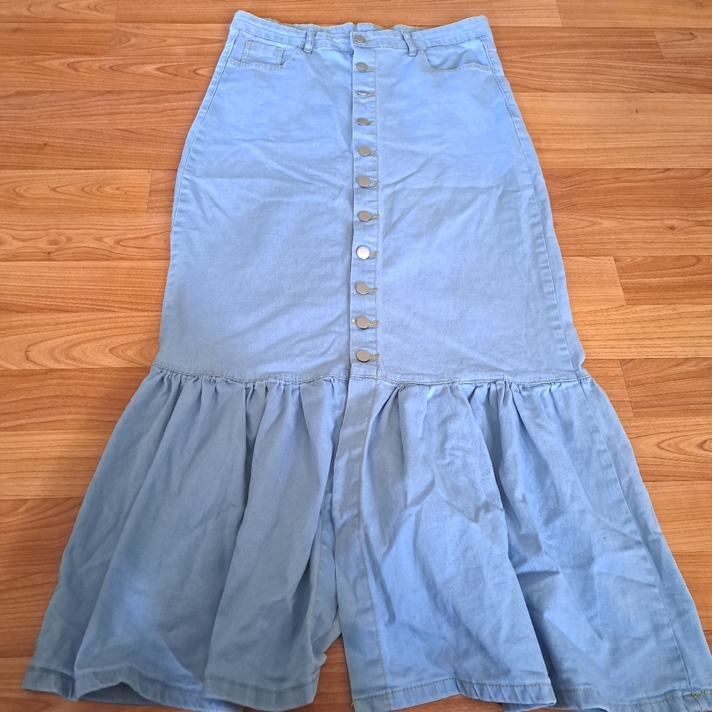 Flare Jean Skirt